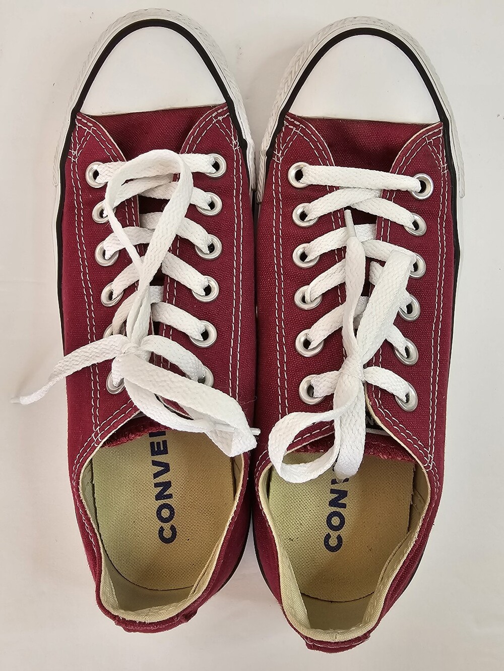 Converse All Star Low Top Chuck Taylor Burgundy Sz 7 Streetwear Casual Sneakers - Picture 7 of 10